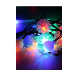 Гирлянда светодиодная "Елочная" 4.4м 30LED мультиколор IP20 матов. насадки - шишки снежинки шарики К