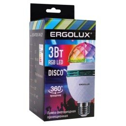 Лампа светодиодная DISCO 3Вт Е27 RGB 220-240В LED-A75DIS-3W-E27 Ergolux 14541