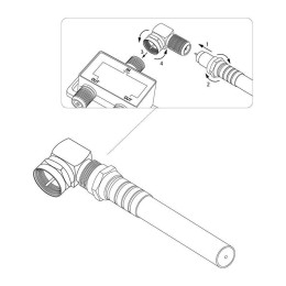 Переход штекер F - штекер F угловой REXANT 05-4203
