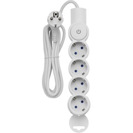 Удлинитель 4х3м с заземл. 10А IP20 ПВС 3х0.75 с выкл. защ. шторки REV 32014 4