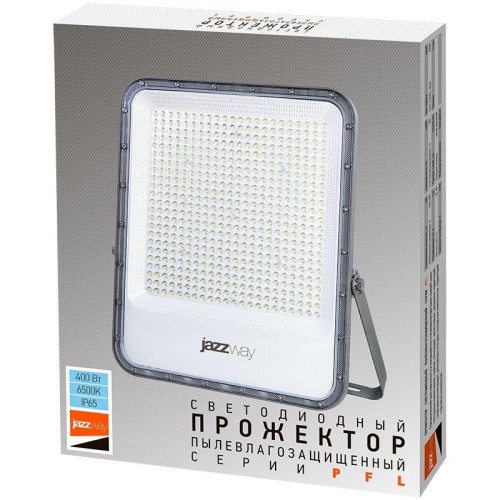 Прожектор светодиодный PFL-S4 400Вт 6500К IP65 80град. ДО с клапаном с линзовым модулем Pro+ JazzWay