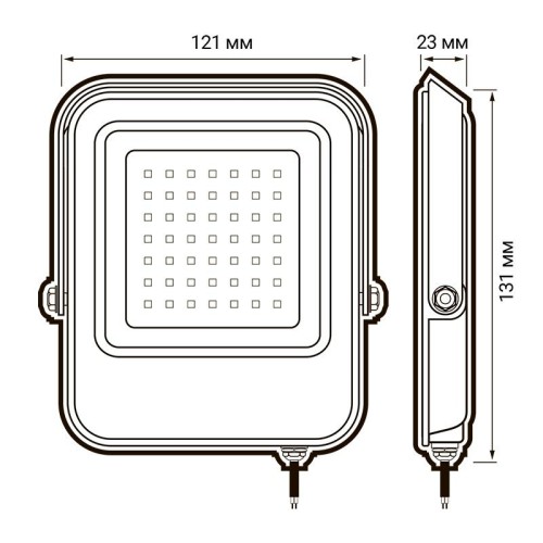 Прожектор светодиодный PFL-V 20Вт 6500К IP65 ДО JazzWay 5039698