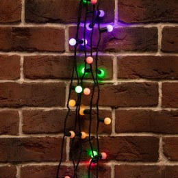 Гирлянда светодиодная "Мультишарики" 10м d17.5мм 80LED мультиколор 6Вт 220-240В IP65 с контроллером