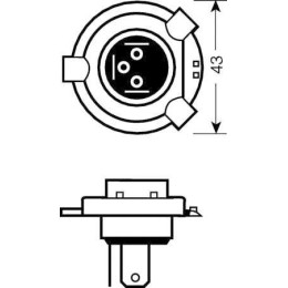 Лампа автомобильная 64196 75/70W P43t 24V OSRAM 4050300016542