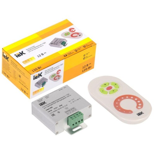 Контроллер с ПДУ радио MONO 1 канал 12В 10А 120Вт бел. IEK LSC1-MONO-120-RF-20-12-W