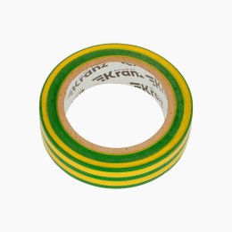 Изолента ПВХ 0.13х15мм 10м желт./зел. (уп.10шт) Kranz KR-09-2007