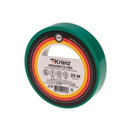 Изолента ПВХ 0.13х15мм 20м зел. (уп.10шт) Kranz KR-09-2603