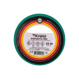 Изолента ПВХ 0.13х15мм 20м зел. (уп.10шт) Kranz KR-09-2603