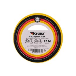 Изолента ПВХ 0.13х15мм 25м желт. (уп.5шт) Kranz KR-09-2102