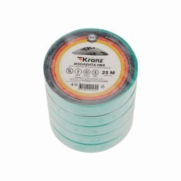 Изолента ПВХ 0.13х15мм 25м зел. (уп.5шт) Kranz KR-09-2103