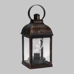 Фонарь декоративный 10.5х10.5х22.5см тепл. бел. со свечкой корпус бронз. Neon-Night 513-053