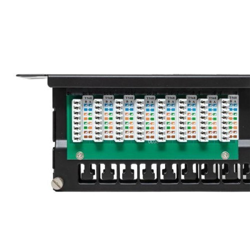 Патч-панель высокой плотности 19дюйм кат.5E 1U неэкранир. UTP 48 портов RJ-45 Dual IDC с органайзеро