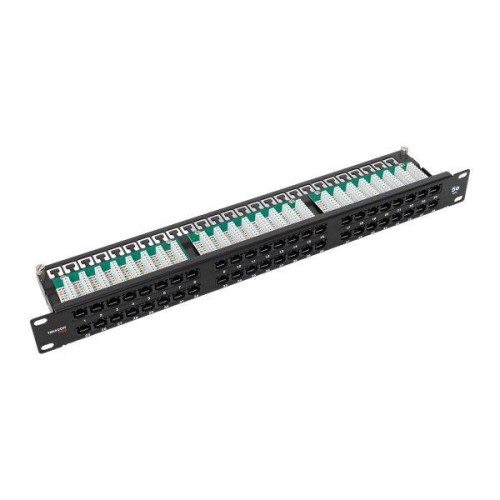 Патч-панель высокой плотности 19дюйм кат.5E 1U неэкранир. UTP 48 портов RJ-45 Dual IDC с органайзеро
