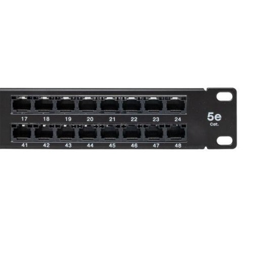 Патч-панель высокой плотности 19дюйм кат.5E 1U неэкранир. UTP 48 портов RJ-45 Dual IDC с органайзеро