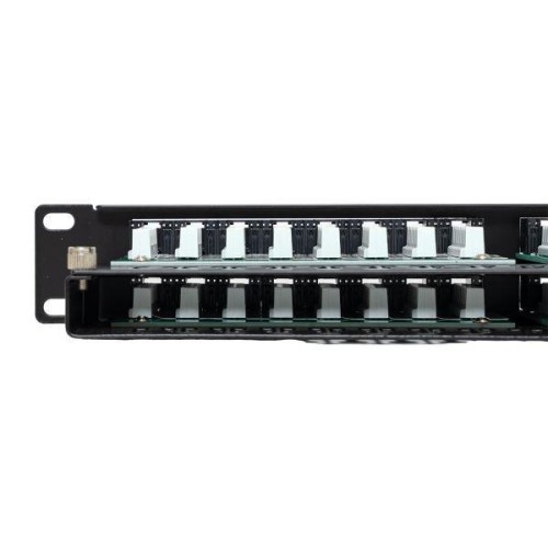 Патч-панель высокой плотности 19дюйм кат.5E 1U неэкранир. UTP 48 портов RJ-45 Dual IDC с органайзеро