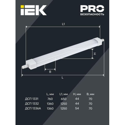Светильник светодиодный ДСП 1331 18Вт 5000К IP65 650мм IEK LDSP0-1331-18-5000-K01