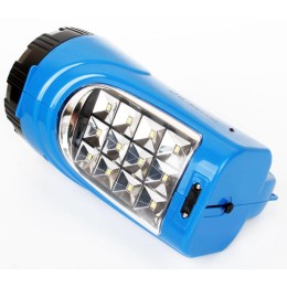 Фонарь аккумуляторный LED3818SM LED + 12SMD 3Вт 2 режима аккум. SLA 220В син. Ultraflash 12104 / 128