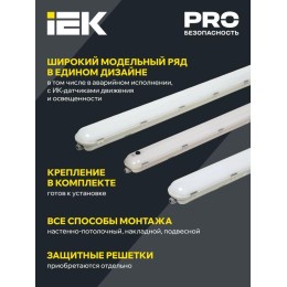 Светильник ДСП 1425А 40Вт 1ч 4000К IP65 1200мм с БАП IEK LDSP6-1425A-1-40-4000-K01