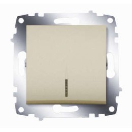 Выключатель 1-кл. 1мод. СП Cosmo 10А IP20 с подсветкой механизм титаниум ABB 619-011400-201