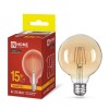 Лампа светодиодная филаментная LED-GL125-deco gold шар золотистая 15Вт 230В E27 3000К 1390лм IN HOME