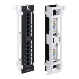 Патч-панель настенная кат.5E 12 портов RJ45 PL-12-Cat.5e-WL-Dual IDC с подставкой Cabeus 7004c
