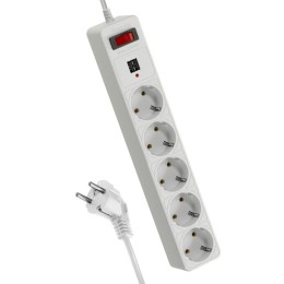 Удлинитель с сетевым фильтром 5х1.8м с заземл. 10А IP20 2.2кВт 2хUSB 3х0.75 с предохранителем КОСМОС
