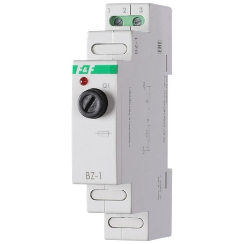 Блок защиты BZ-1 1мод. AC 230В 0.5-6.3A IP20 предохранитель для монтажа на DIN-рейке индикатор сраба