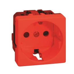 Розетка СП Simon 27 16А IP20 250В 2P+E с заземл. защ. шторки безвинтов. клеммы широкий модуль механи