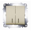 Выключатель 2-кл. СП Cosmo 10А IP20 с подсветкой механизм титаниум ABB 619-011400-203