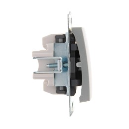 Выключатель 1-кл. 1п СП Karina 10А IP20 с подсветкой механизм матов. серебр. LEZARD 707-4388-111