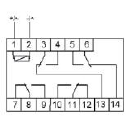 Реле промежуточное PK-4P/48 (48В AC/DC 3 модуля монтаж на DIN-рейке 4х8А 4NO/NC IP20) F&F EA06.001.0