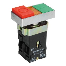 Кнопка LAY5-BW8465 "I-O" 1НО сдвоенная с подсветкой KARAT IEK BBD40-BW-K51