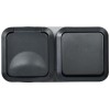 Блок ОП розетка + выключ. горизонт. TORS 16А IP55 TS142 графит IEK TS-G10-6-55-V-K53
