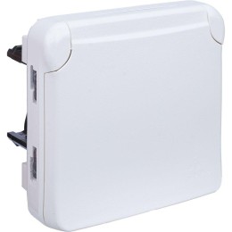 Розетка 1-м СП Plexo 16А IP55 250В 2P+E с заземл. немецк. стандарт антибактер. механизм бел. Leg 070