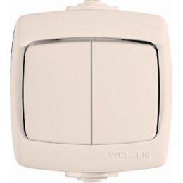 Выключатель 2-кл. ОП Рондо 10А IP44 250В 10AX сл. кость SchE VA510-228B-SI