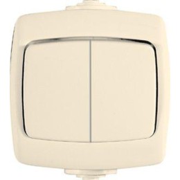 Выключатель 2-кл. ОП Рондо 10А IP44 250В 10AX сл. кость SchE VA510-228B-SI