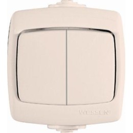 Выключатель 2-кл. ОП Рондо 10А IP44 250В 10AX сл. кость SchE VA510-228B-SI