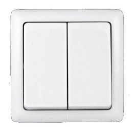 Выключатель 2-кл. ОП Хит 6А IP20 250В с изолир. пластиной бел. SE VA56-232I-B