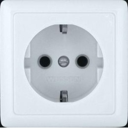 Розетка 1-м ОП Хит 16А IP20 250В с заземл. без защ. шторок с изолир. пластиной бел. SE RA16-133I-B