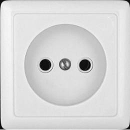 Розетка 1-м ОП Хит 10А IP20 250В без заземл. без защ. шторок с изолир. пластиной бел. SE RA10-131I-B