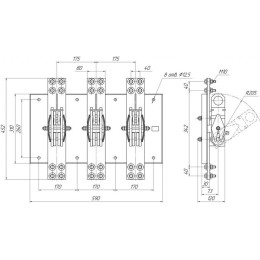 Рубильник Р-3545 2000А Электрофарфор ЦБ-00001969