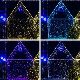 Гирлянда светодиодная "Нить" 10м 100LED мультиколор RGB 10Вт 230В IP65 провод ПВХ прозр. (свечение с