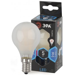 ЭРА F-LED P45-5W-840-E14 frost (филамент, шар мат., 5Вт, нейтр, E14)
