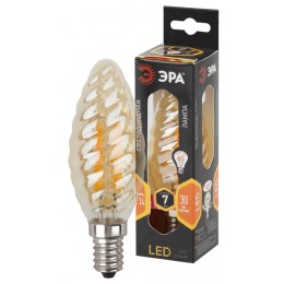 ЭРА F-LED BTW-7W-827-E14 gold (филамент, свеча витая золот., 7Вт, тепл, E14)