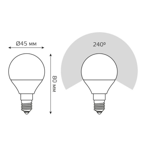 Лампа светодиодная Elementary 10Вт P45 шар 4100К нейтр. бел. E14 730лм GAUSS 53120