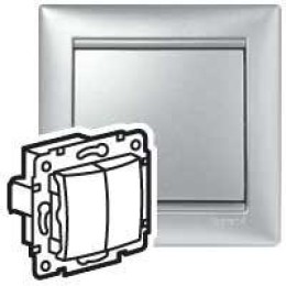 Переключатель проходной 2-кл. СП Valena 10А IP31 механизм алюм. (DIY-упак.) Leg 694339