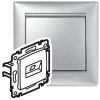 Розетка компьютерная 1-м СП Valena RJ45 кат.6 UTP на захватах механизм алюм. Leg 770246