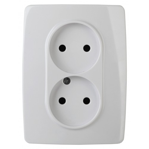 ЭРА 12-2117-01 Розетка 2X2P, 16A-250В, IP20, винт, 12, Белый
