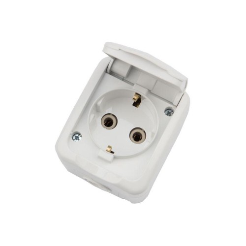 Розетка 1-м ОП Mini OG IP54 с заземл. бел. Kranz KR-78-0604
