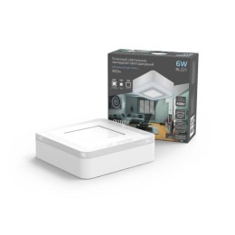 Светильник светодиодный Backlight 3+3Вт 4000К IP20 350лм d105х40мм ДБО квадрат потолочный накладной